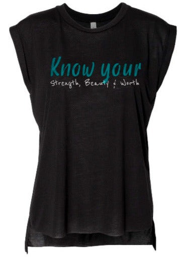 Know your strength, beauty & worth t-shirt