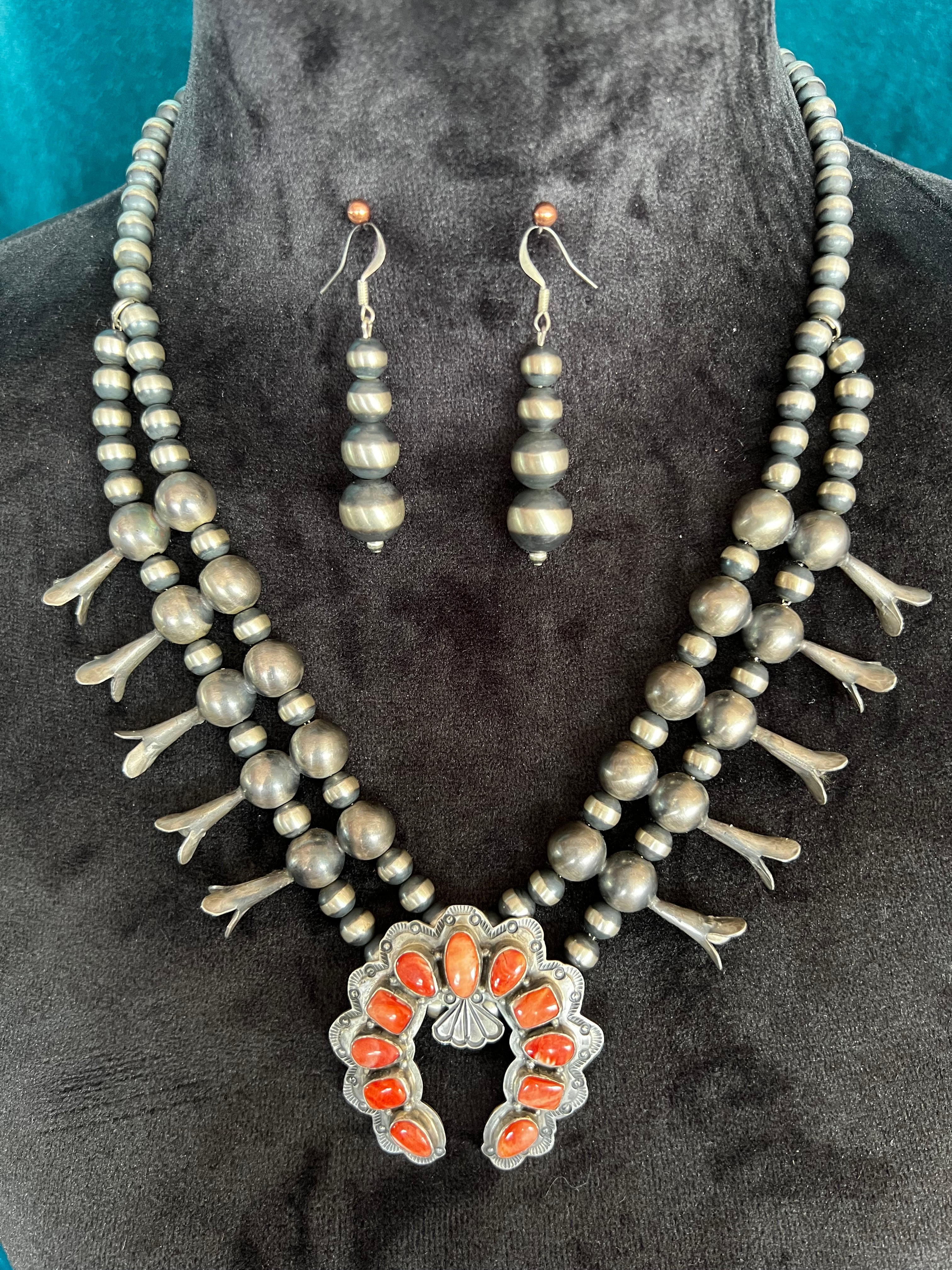 Navajo Sterling silver red coral squash blossom necklace.  #nativeamericanjewelry #navajo #oneofakind #unique #handmade #turquoise  #corra... | Instagram