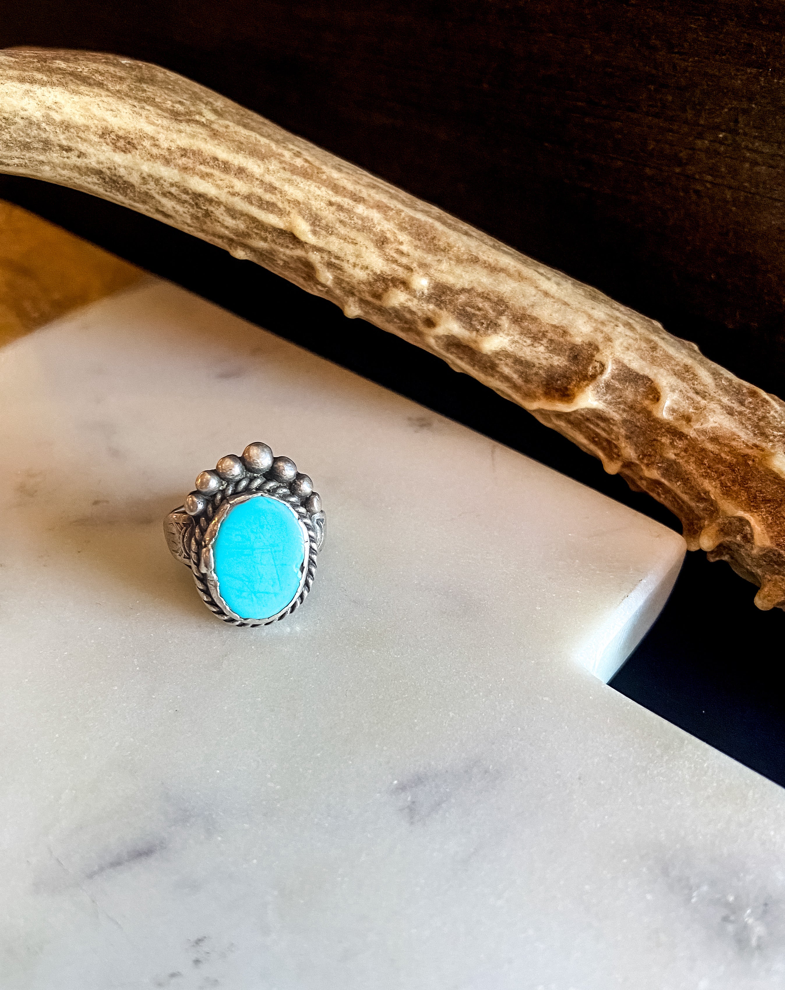 Vintage light-blue turquoise ring