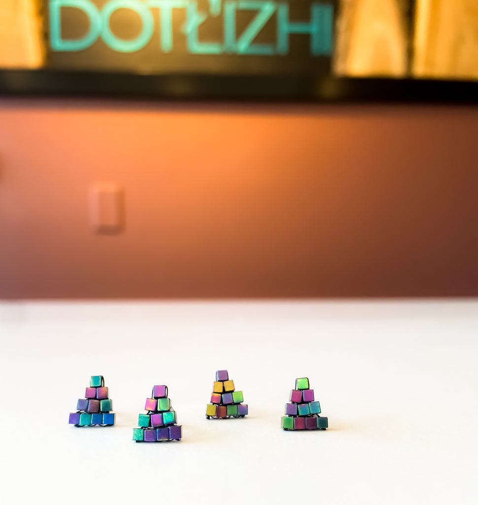 Hematite Tri- Studs