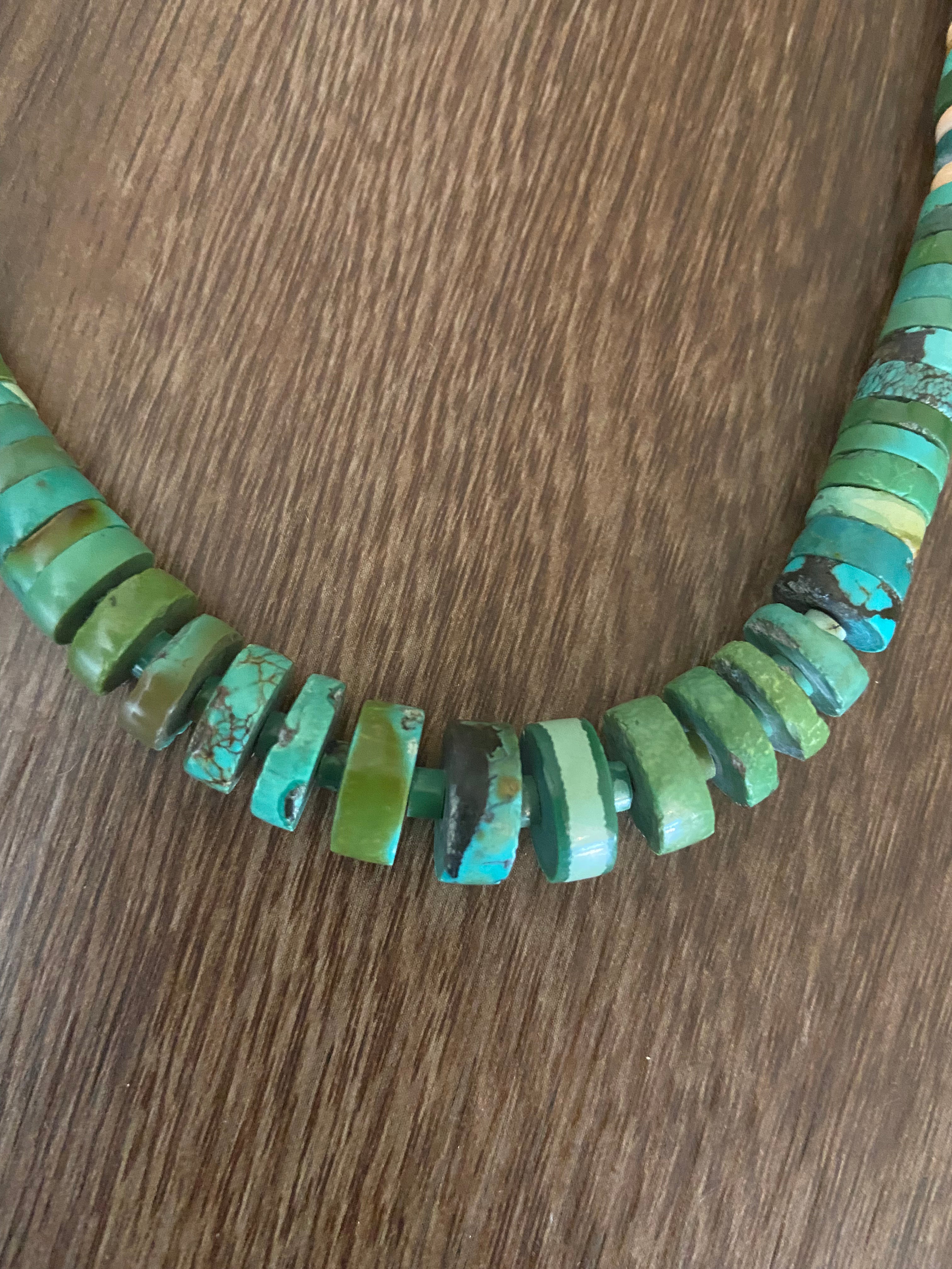 1980's Santo Domingo Heishi turquoise necklace